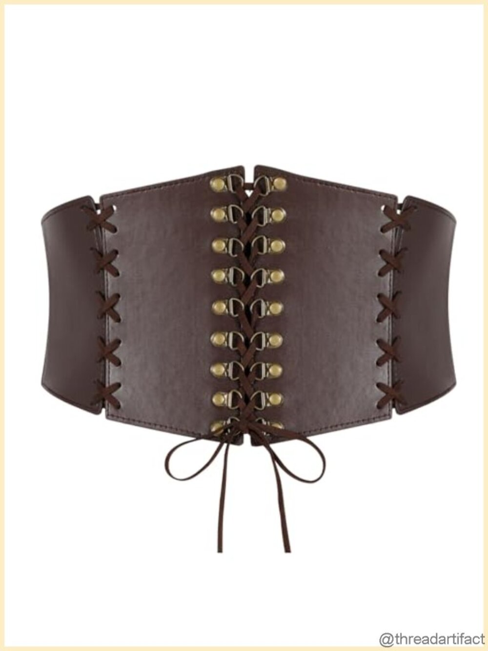 Women's Wide Corset Belt Faux Leather Elastic Waist Vintage Lace-Up Belt for